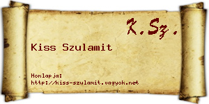 Kiss Szulamit névjegykártya